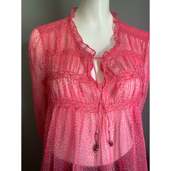 Roxy : sheer pink patterned top - Picture 3 of 16